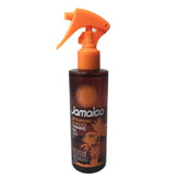 روغن برنزه کننده جامائیکا مدل قهوه 200 میلیلیتر، دارای SPF UVA و UVB، مقاوم در برابر آب و رطوبت و حاوی ویتامین E برای افزایش درخشش شکلاتی پوست