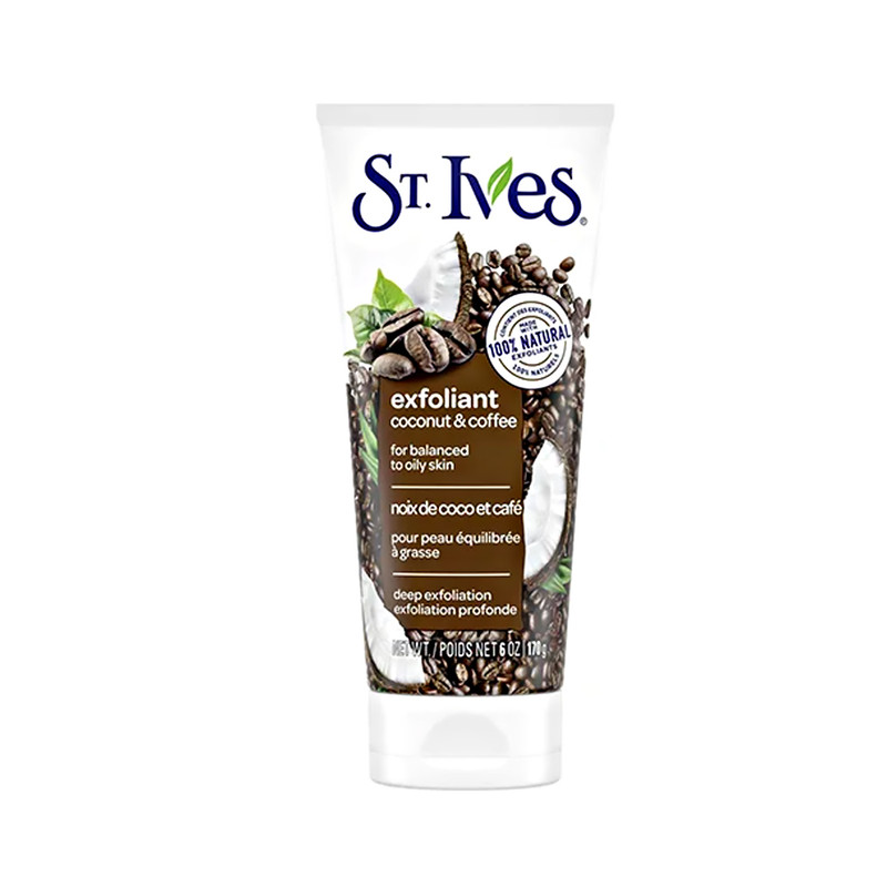 کرم اسکراب صورت اس تی.ایوز مدل Exfoliant Coconut & Coffee مناسب برای پوست چرب حجم 170 میلی لیتر